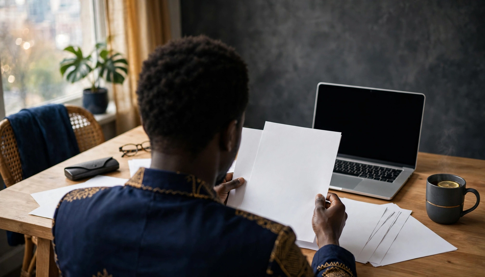 Business owner analyzing sales data on a modern