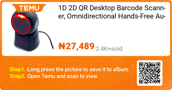 1D 2D QR Desktop Barcode Scanner | Coupon price[₦27,489]