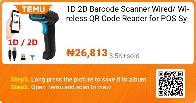 1D 2D Barcode Scanner  | Coupon price[₦26,813]