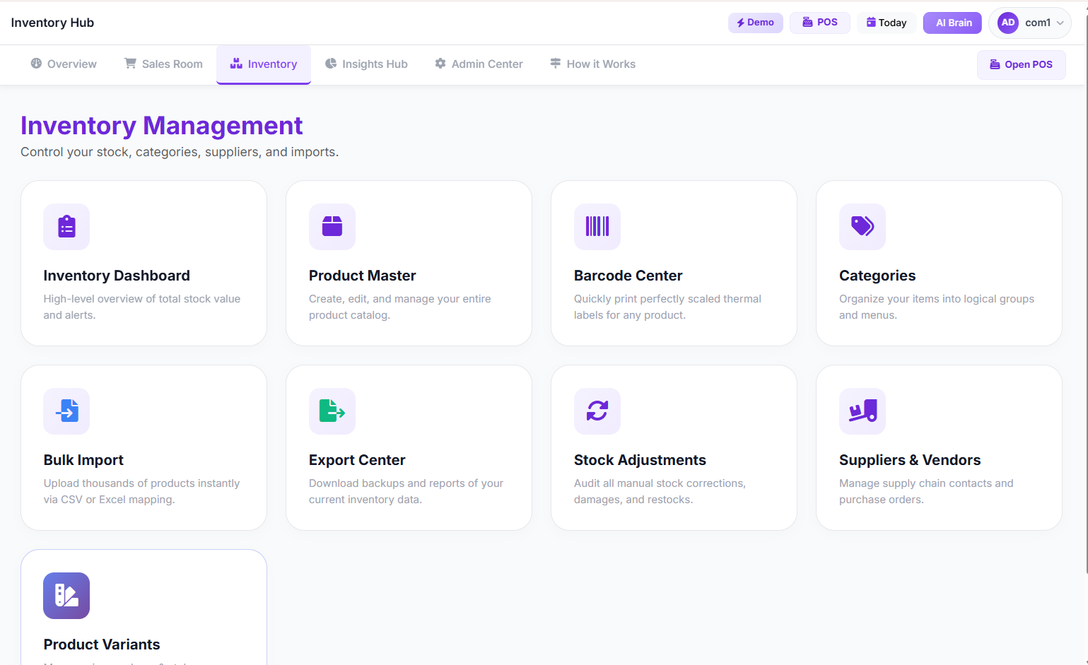 Inventory Hub Page