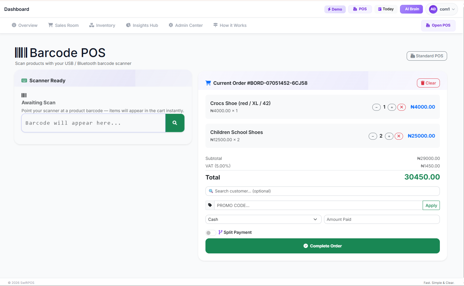 SwiftPOS Barcode POS Terminal