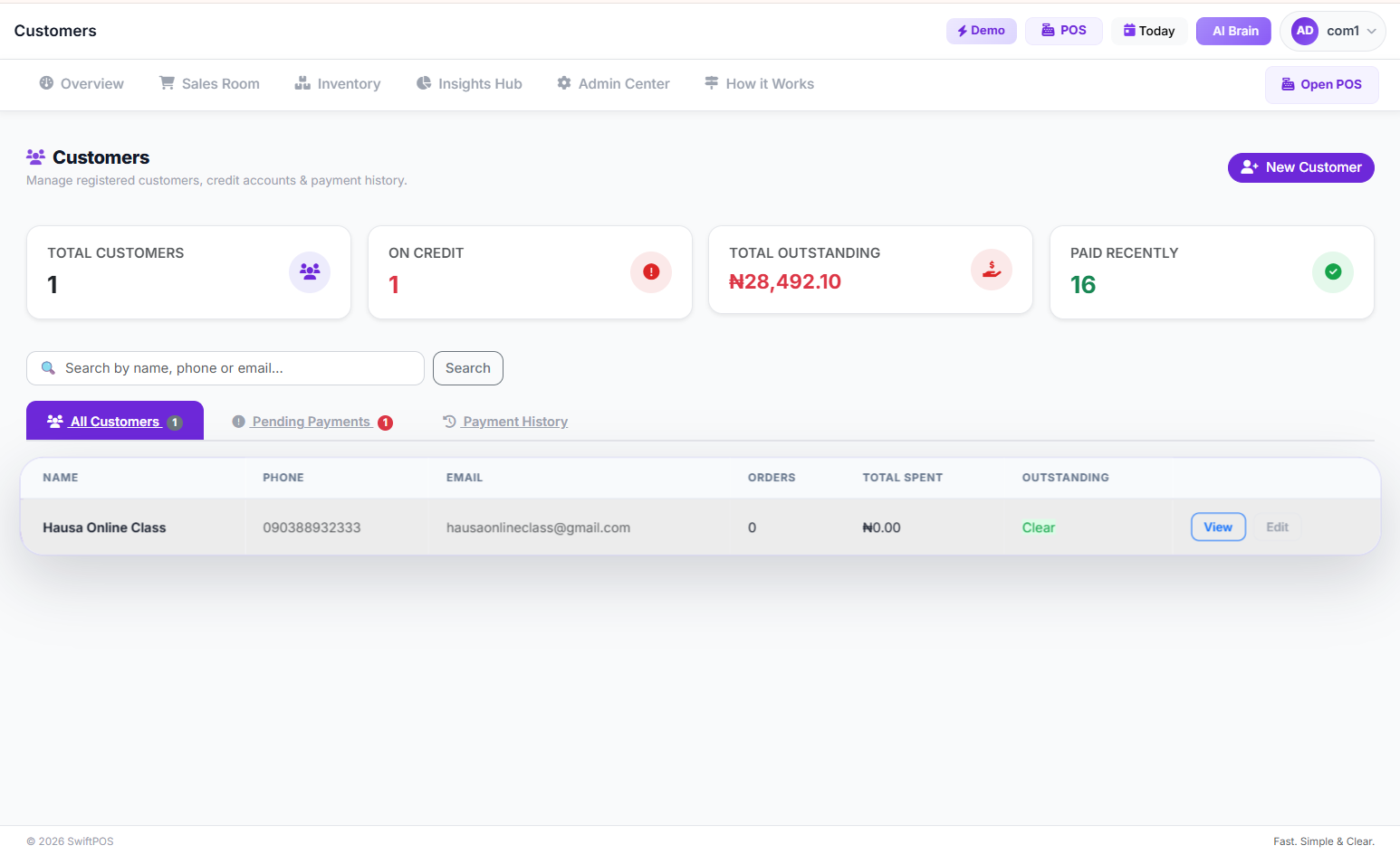 Customers List Directory