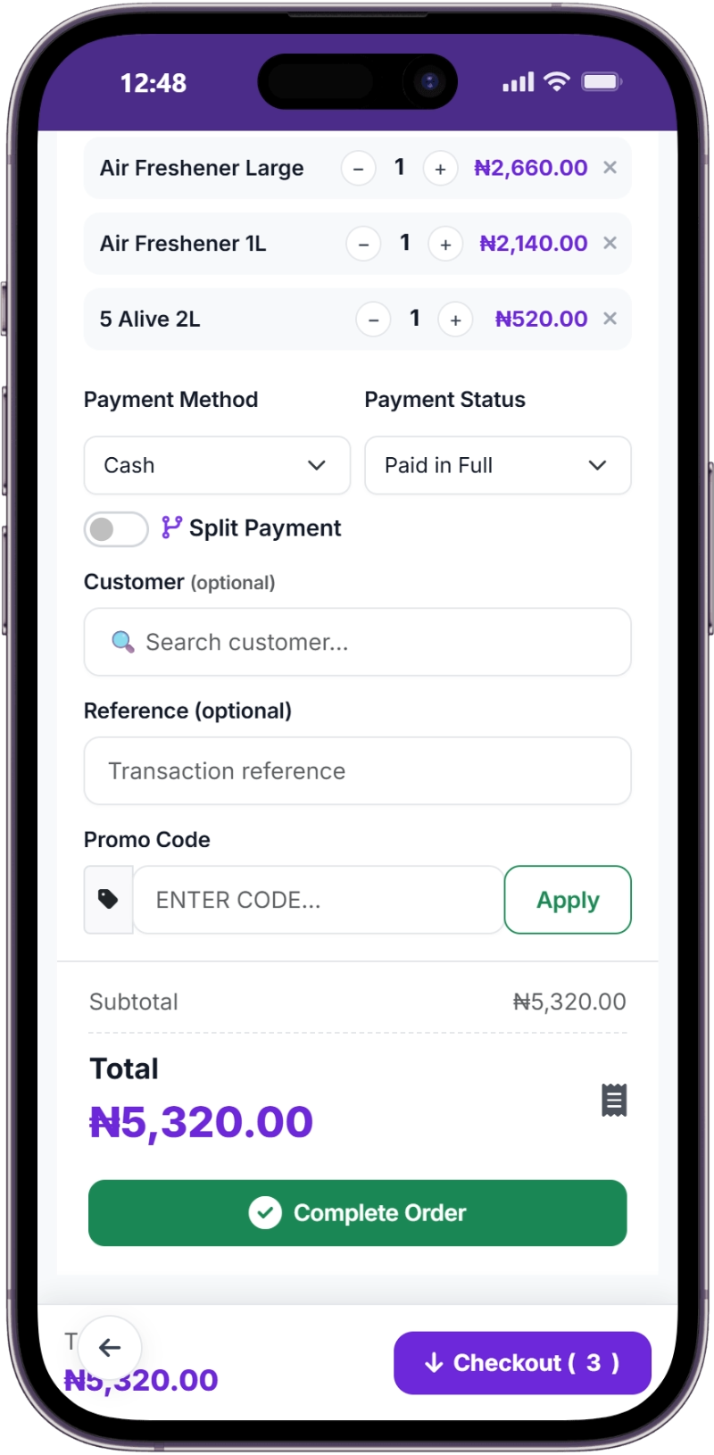 Mobile Cart & Checkout on iPhone